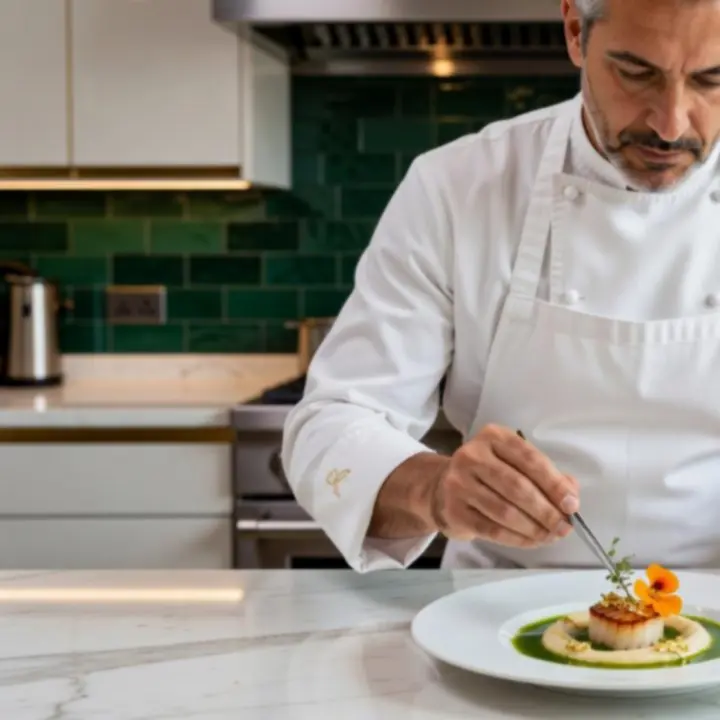 Chef Star Issima restorana priprema potpisno jelo u kuhinji.