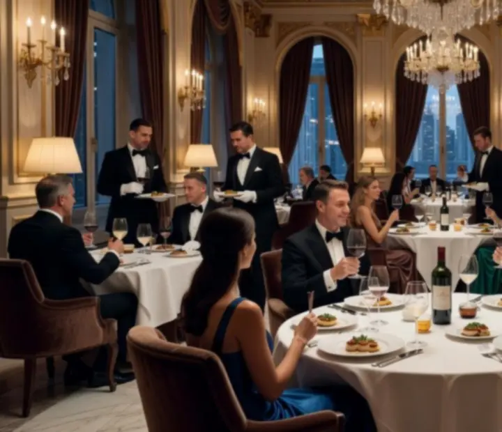 Gosti uživaju u večeri u elegantnom interijeru restorana Star Issima.
